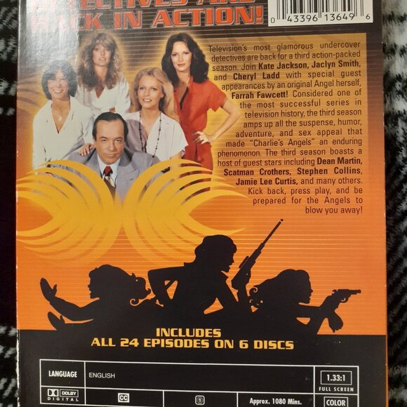 CHARLIE'S ANGELS COMPLETE 3 SEASON KATE JACKSON, JACLYN SMITH, CHERYL LADD DVD - Picture 4 of 16